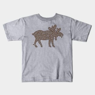 Bull Moose Shaped Maze & Labyrinth Kids T-Shirt